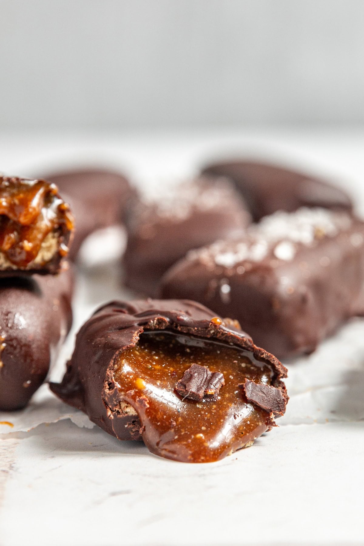 Half a twix bar, oozing with caramel.