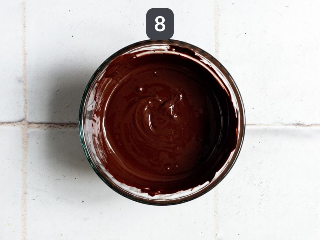 Vegan twix bars step 8 - melt the chocolate.