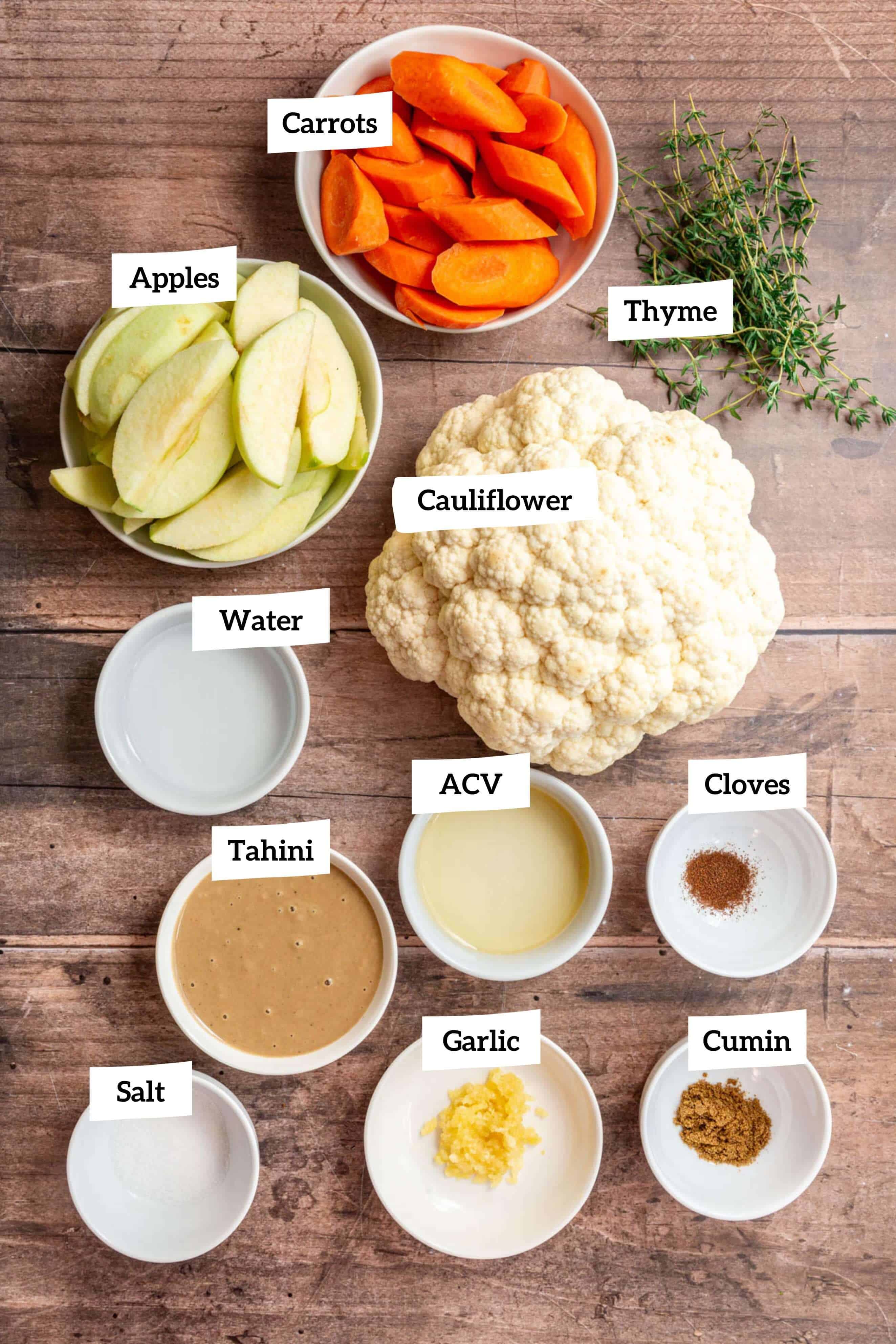 Whole Roasted Cauliflower Ingredients