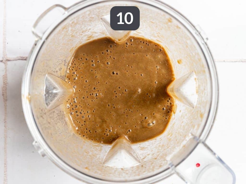 Tofu with mushroom gravy step 10 blend the gravy.