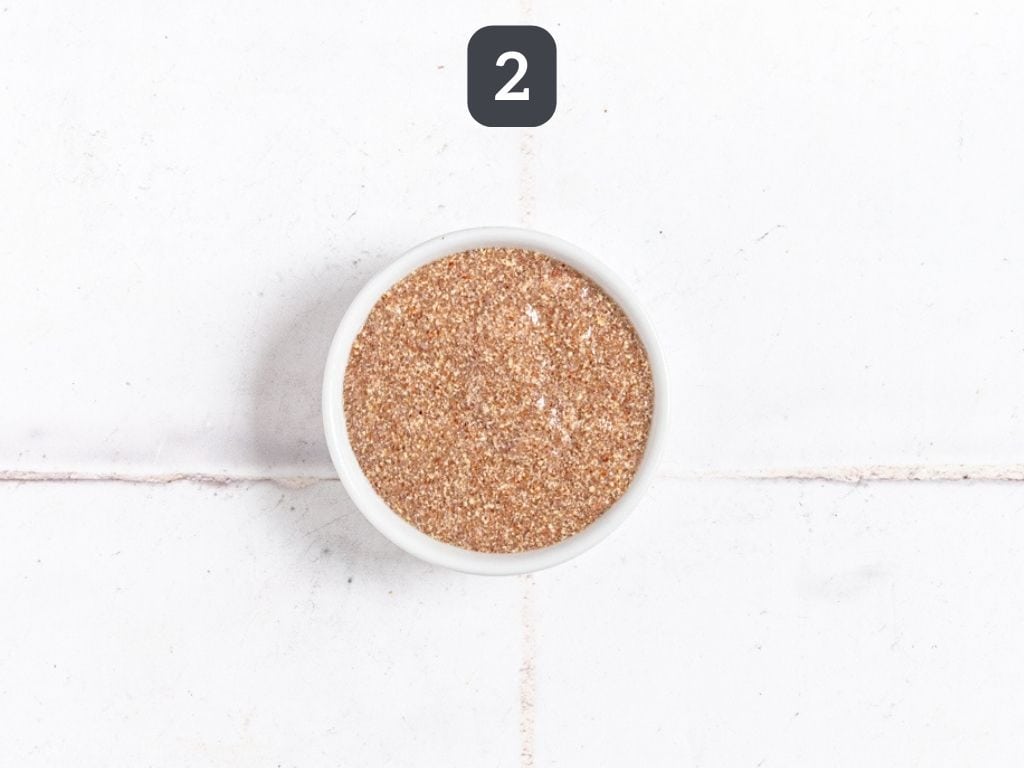 Tofu with mushroom gravy step 2 - mix a flax egg.