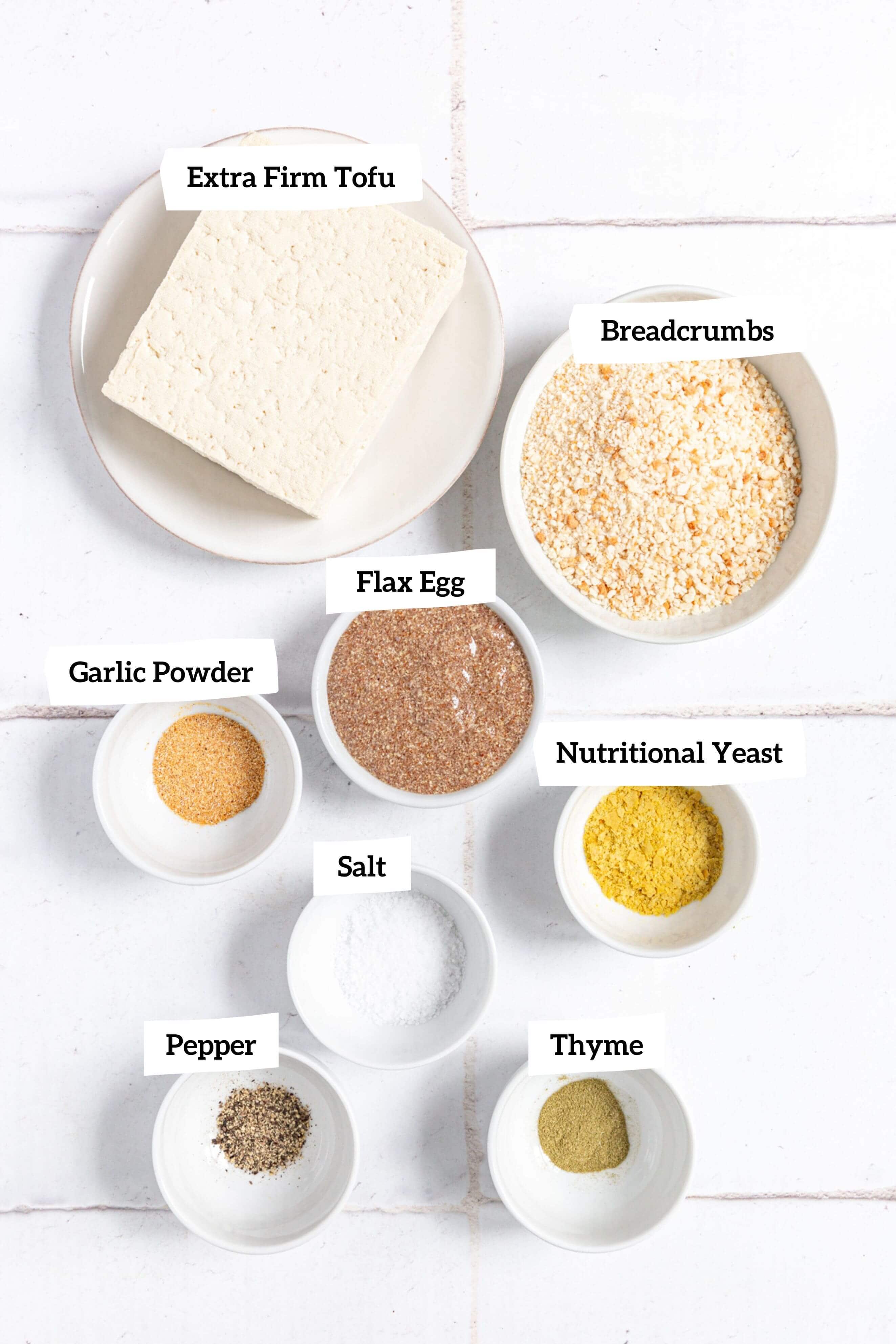 Tofu with mushroom gravy - tofu ingredients.