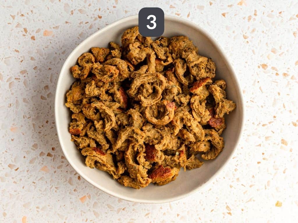 Vegan Chicken Lemon Rice Soup Step 3 - make the seitan chicken.