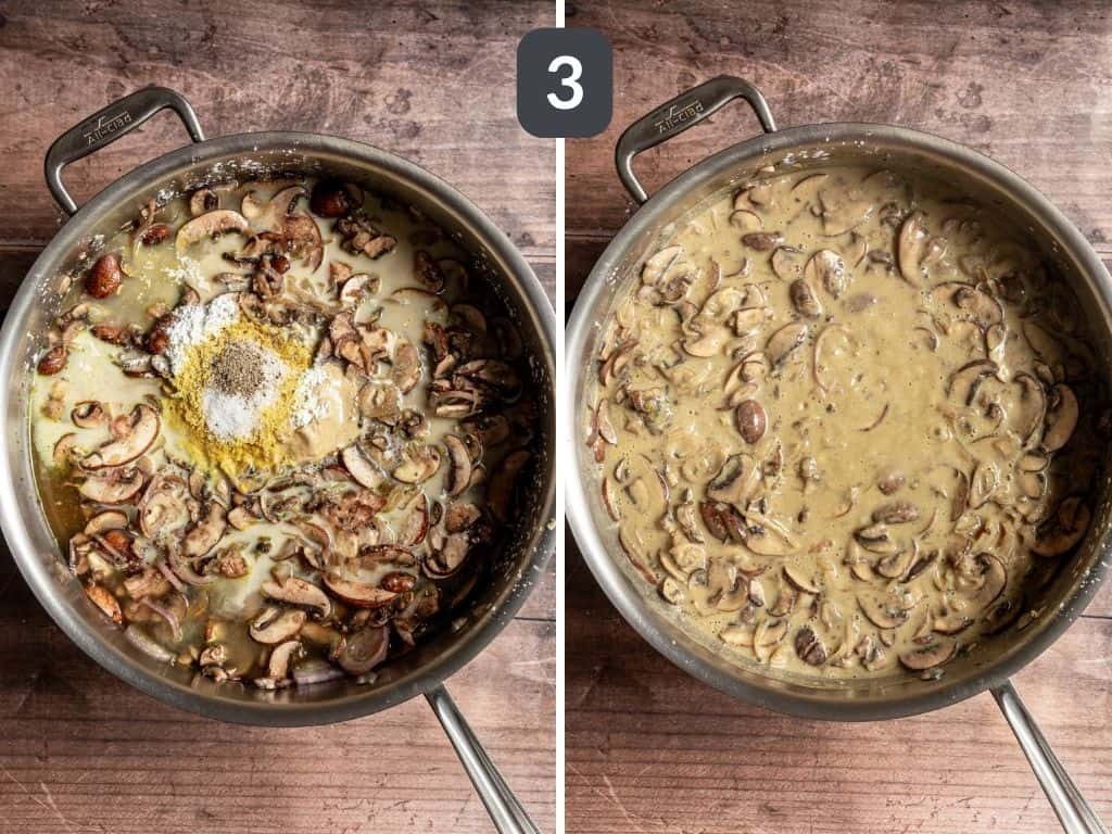 Green Bean Casserole Step 3 - add the sauce ingredients.