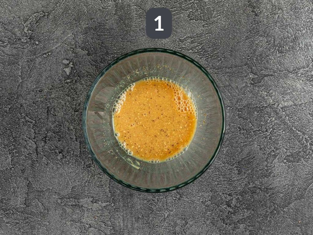 Vegan Kale Brussels Sprouts Cranberry Salad step 1 - whisk the dressing.