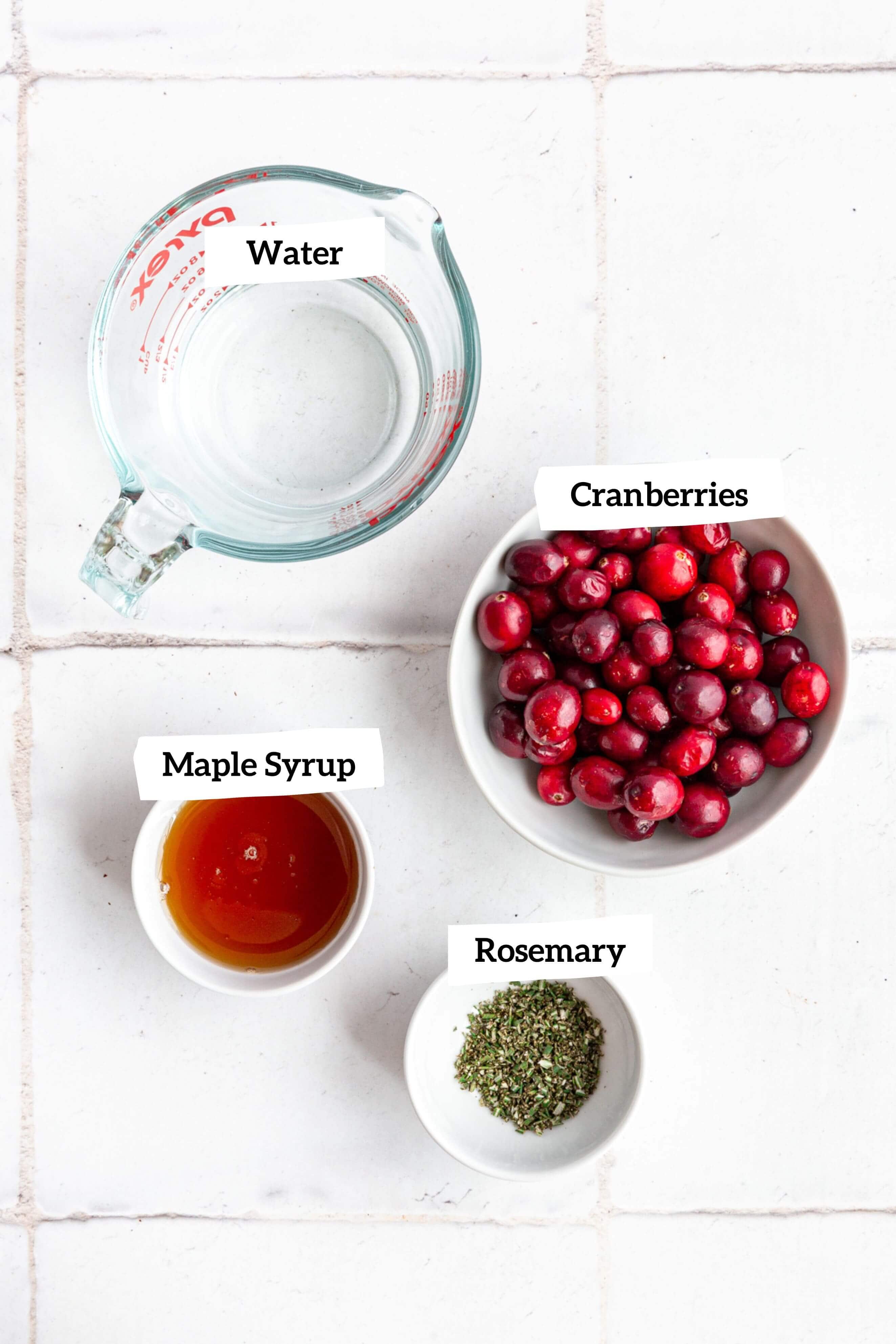 Sweet potato crostini cranberry sauce ingredients.