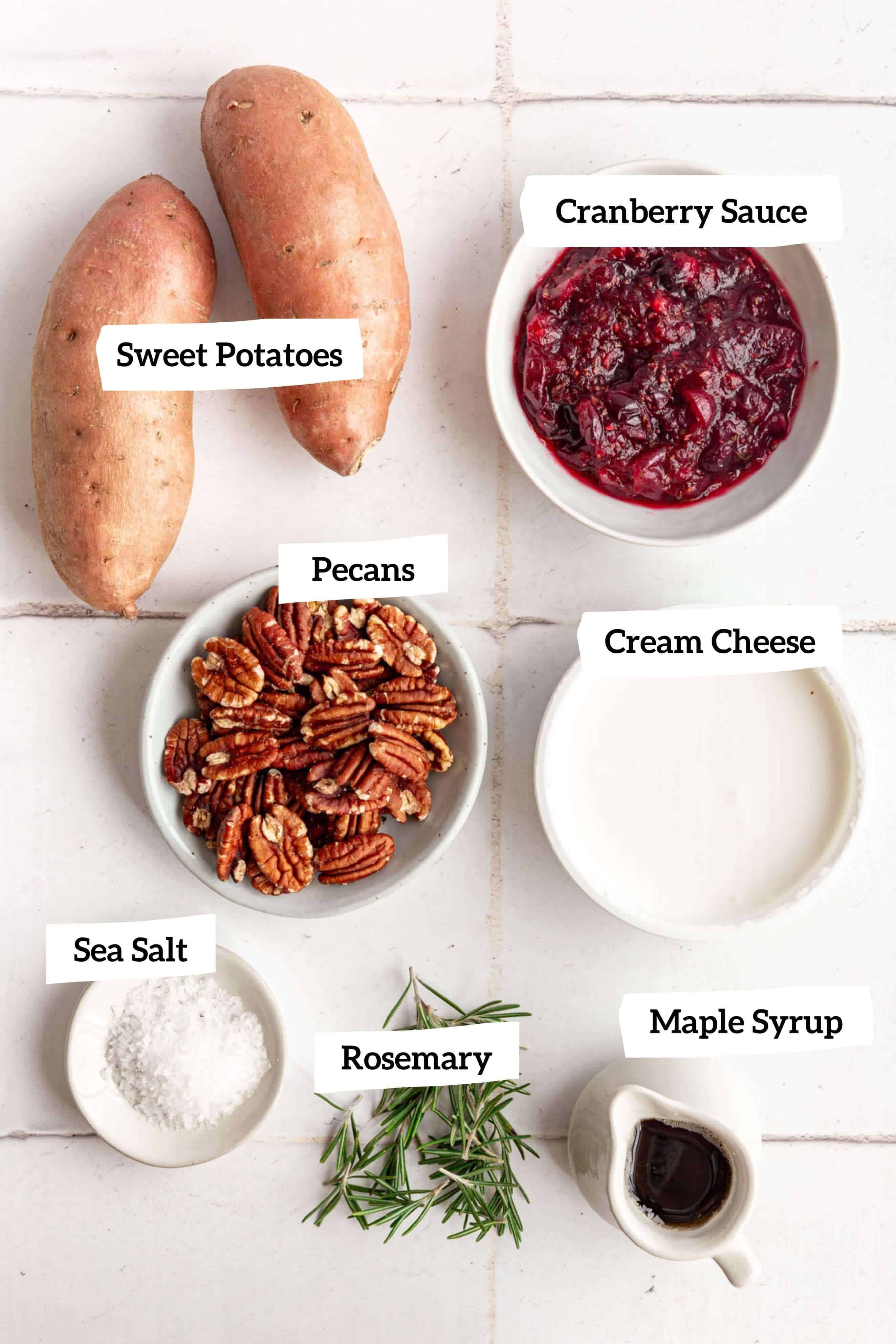 Sweet potato crostini ingredients.