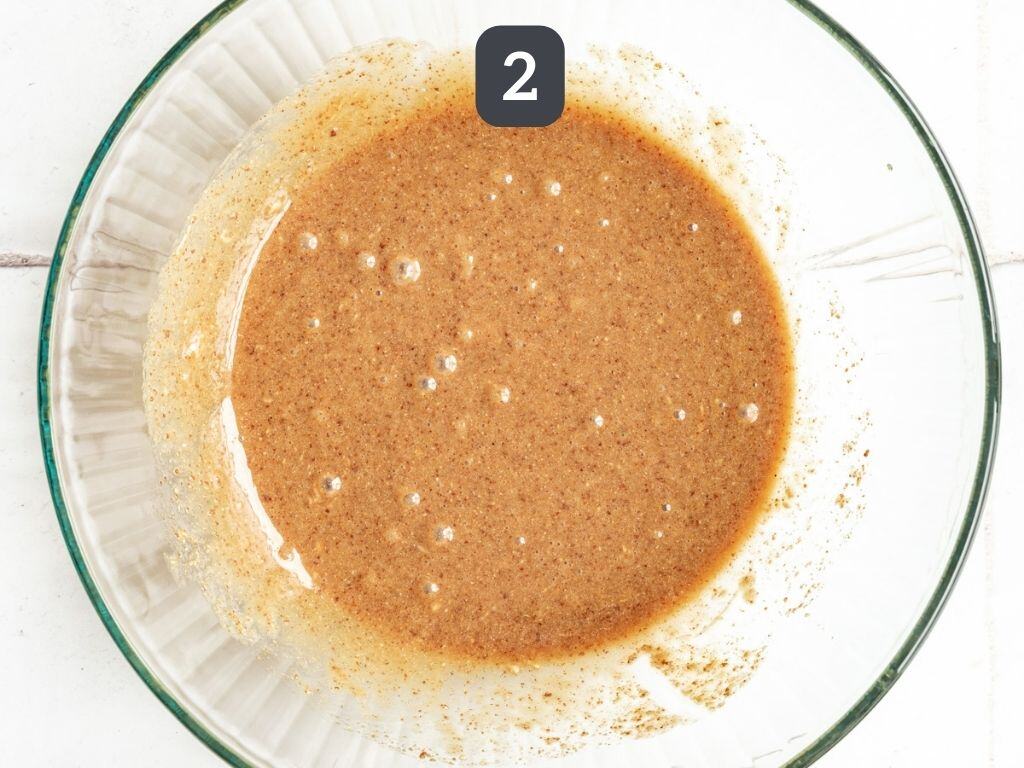 Vegan Chocolate Peppermint Cookies Step 2 - mix the sugar and nut butter.