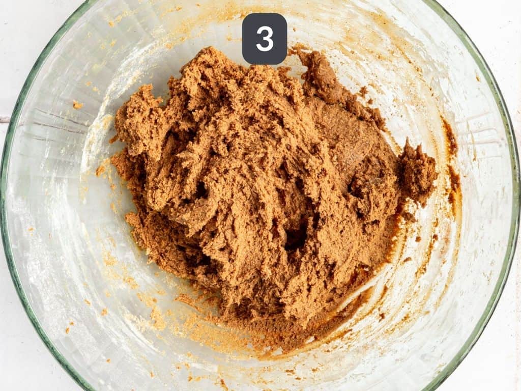 Vegan Gluten Free Gingerbread Cookies Step 3 - mix in the flour, then refrigerate.