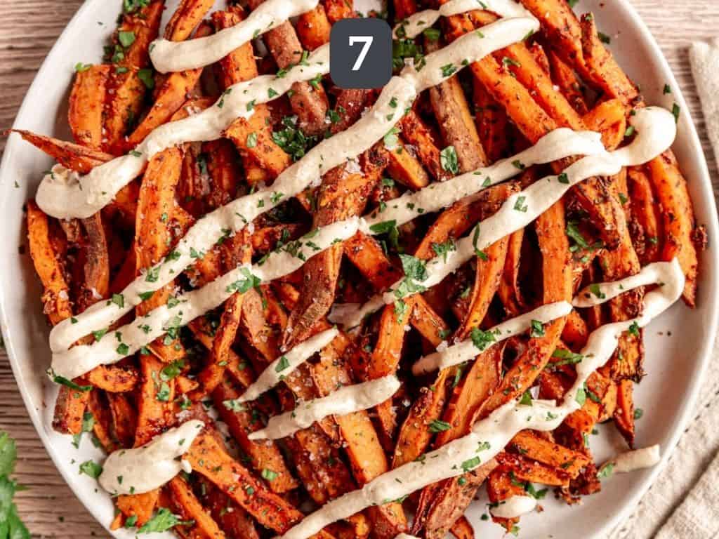 sweet potato fries with dipping sauce step 7