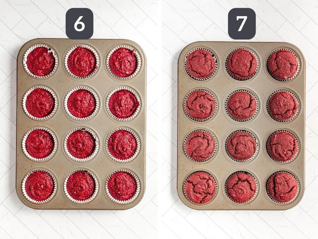 Gluten-Free Vegan Red Velvet Cupcakes Steps 6 & 7