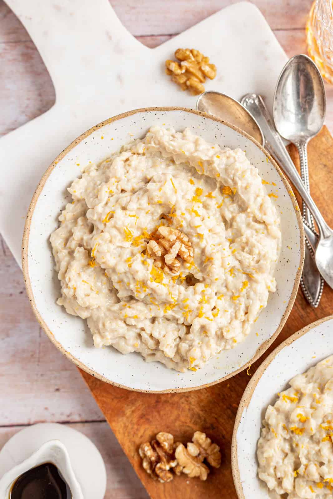 Vegan Bourbon Orange Rice Pudding