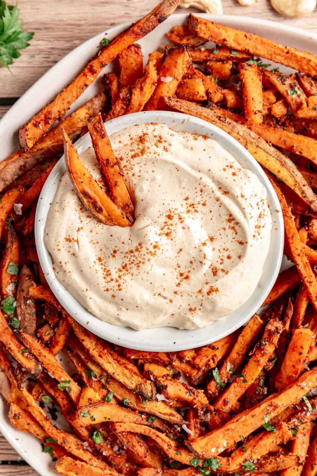 sweet potato fries with dipping sauce