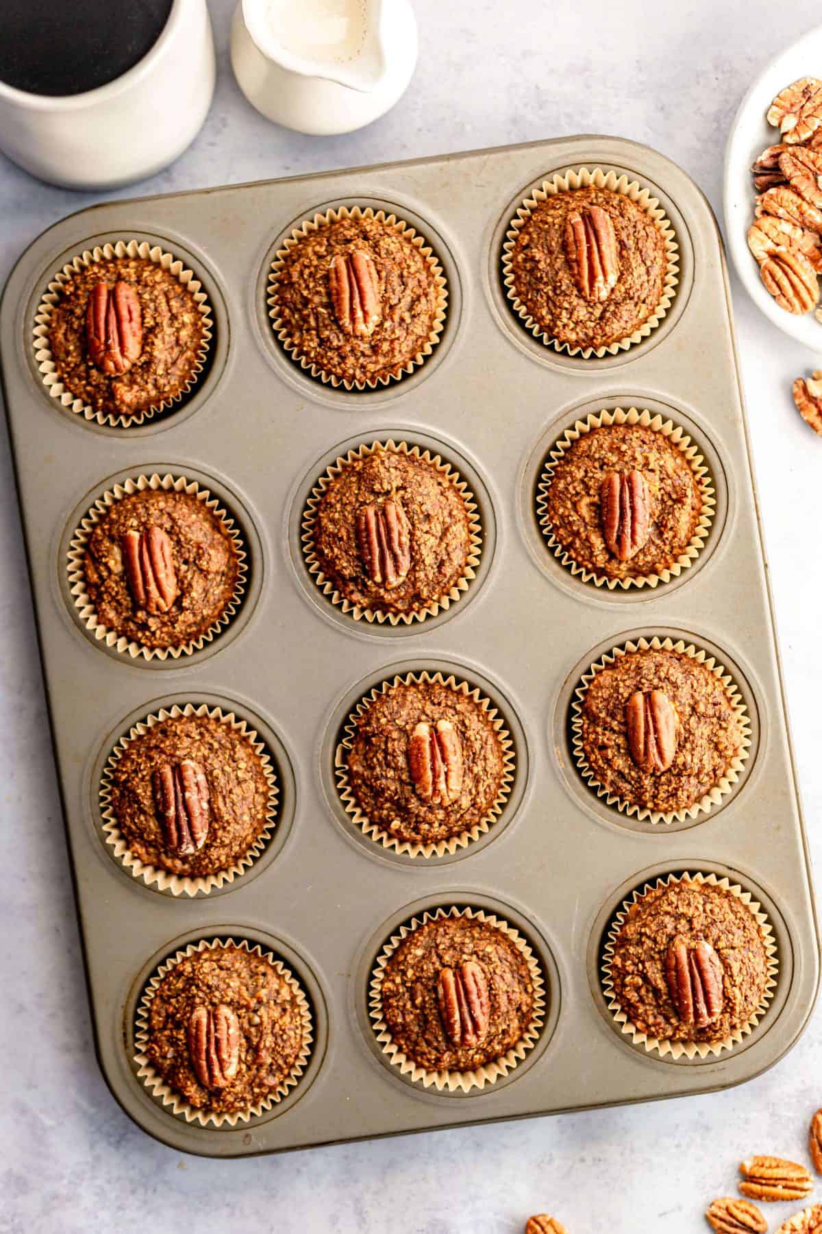 Coffee Pecan Breakfast Muffins