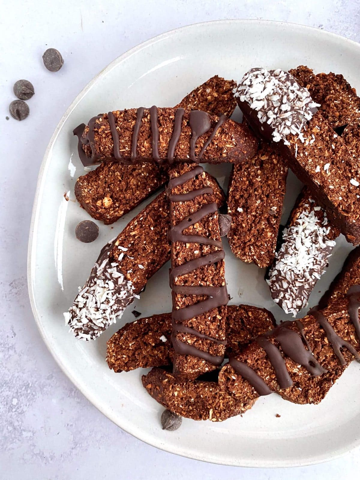 Plant-Based Chocolate Coconut Biscotti