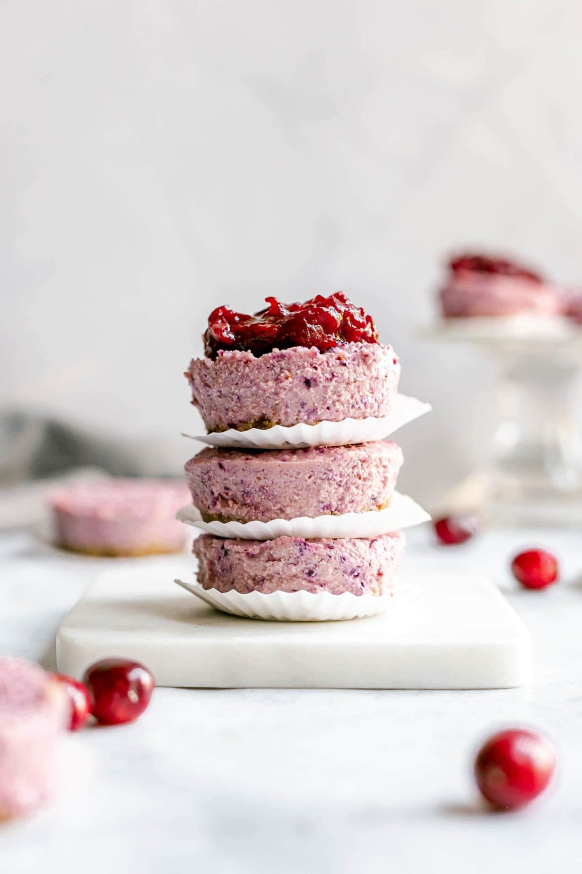 Plant-Based Cranberry Cheesecake