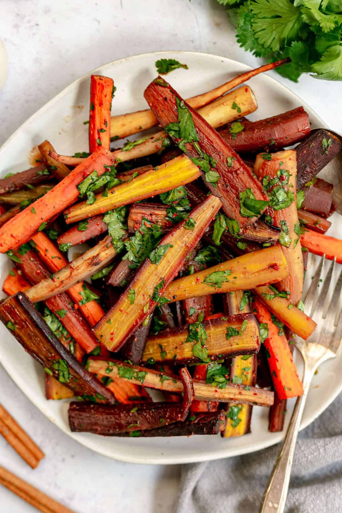Spicy Roasted Carrots with Cilantro
