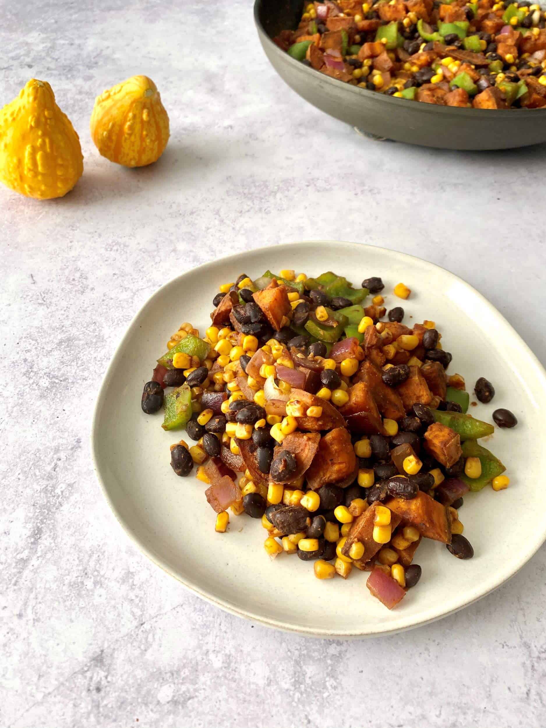 Sweet Potato Black Bean Breakfast Hash (Oil-Free)