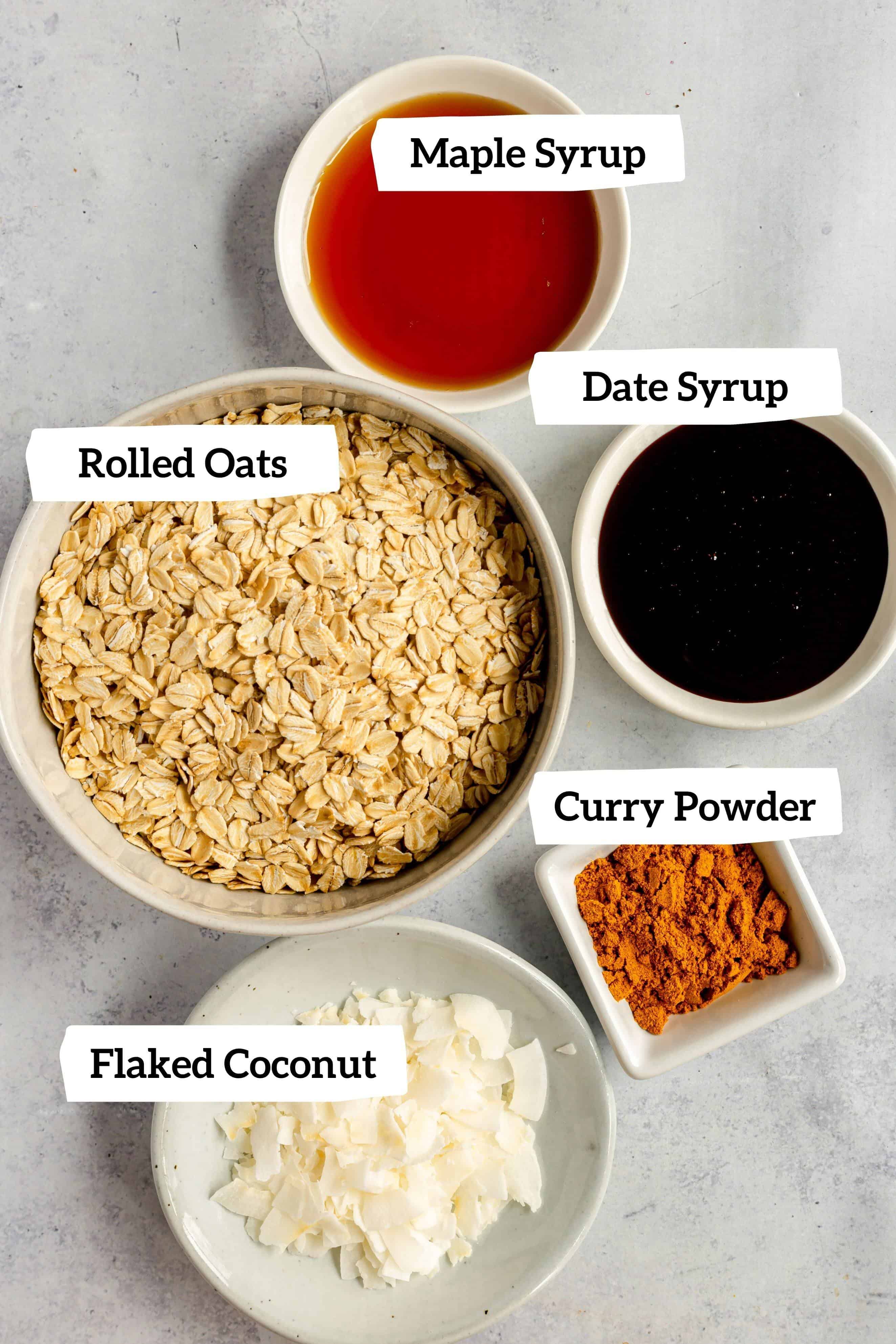 Coconut Curry Granola Ingredients