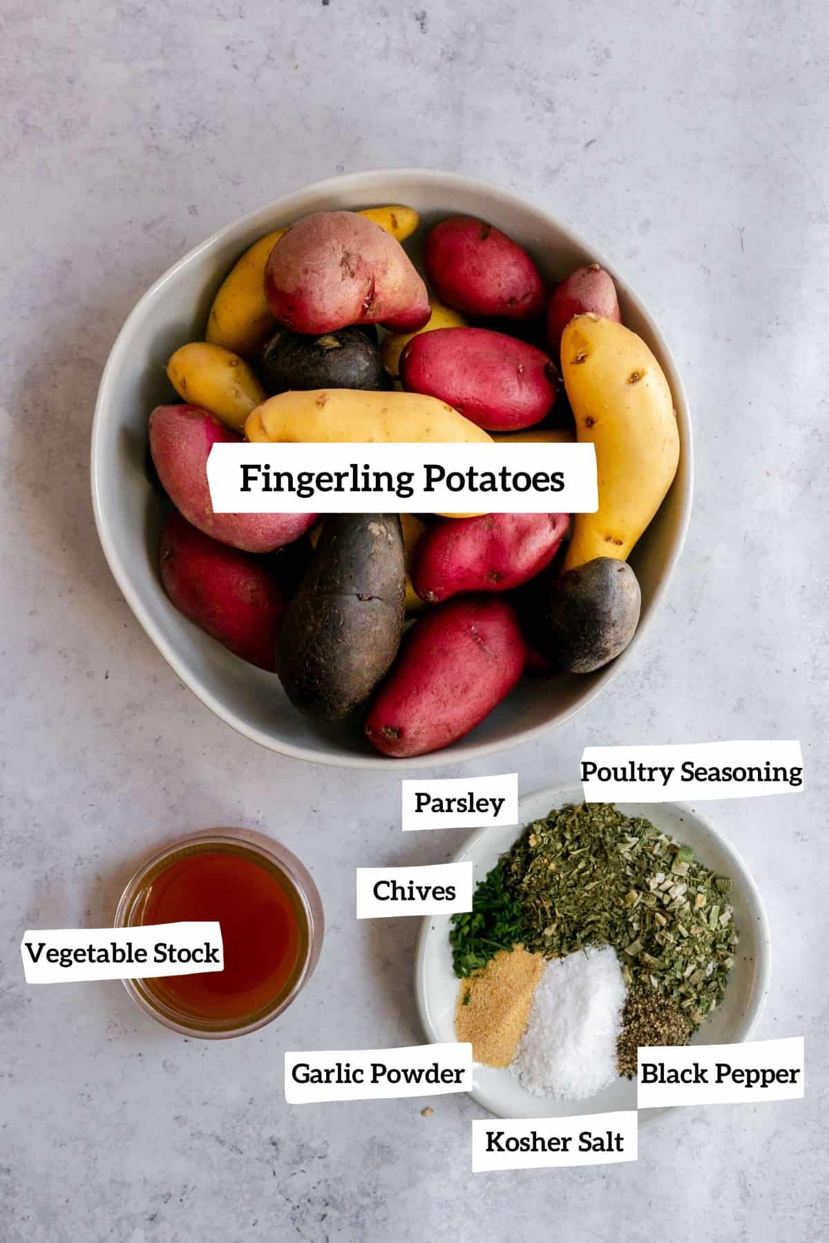 Easy Oil-Free Herb Roasted Fingerlings Ingredients