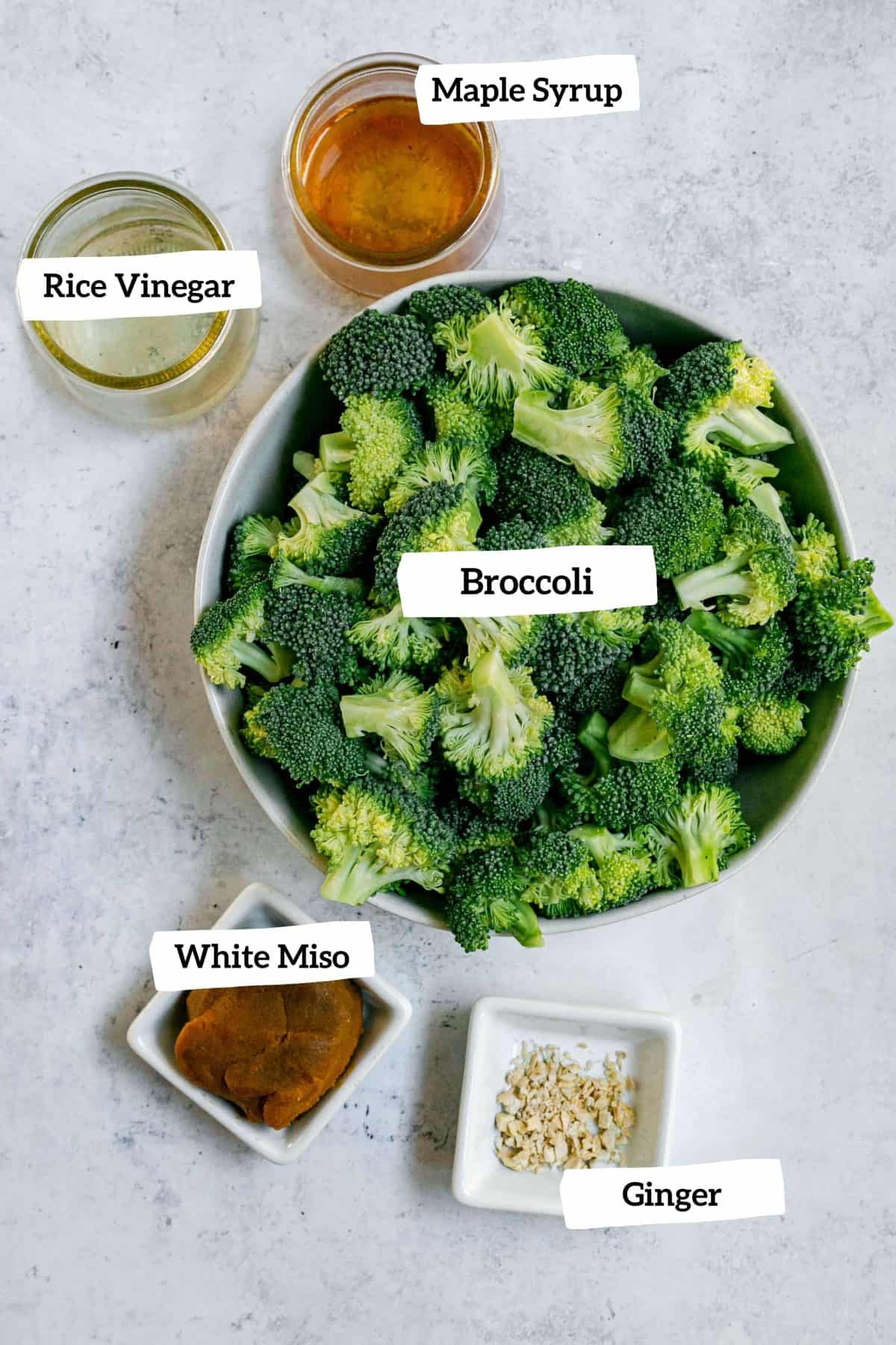 Oil-Free Miso Charred Broccoli Ingredients