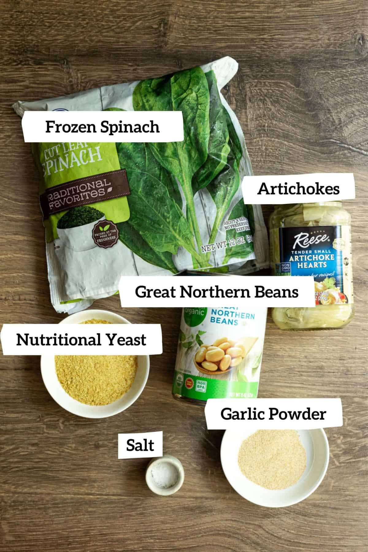Plant-Based Spinach Artichoke Dip Ingredients