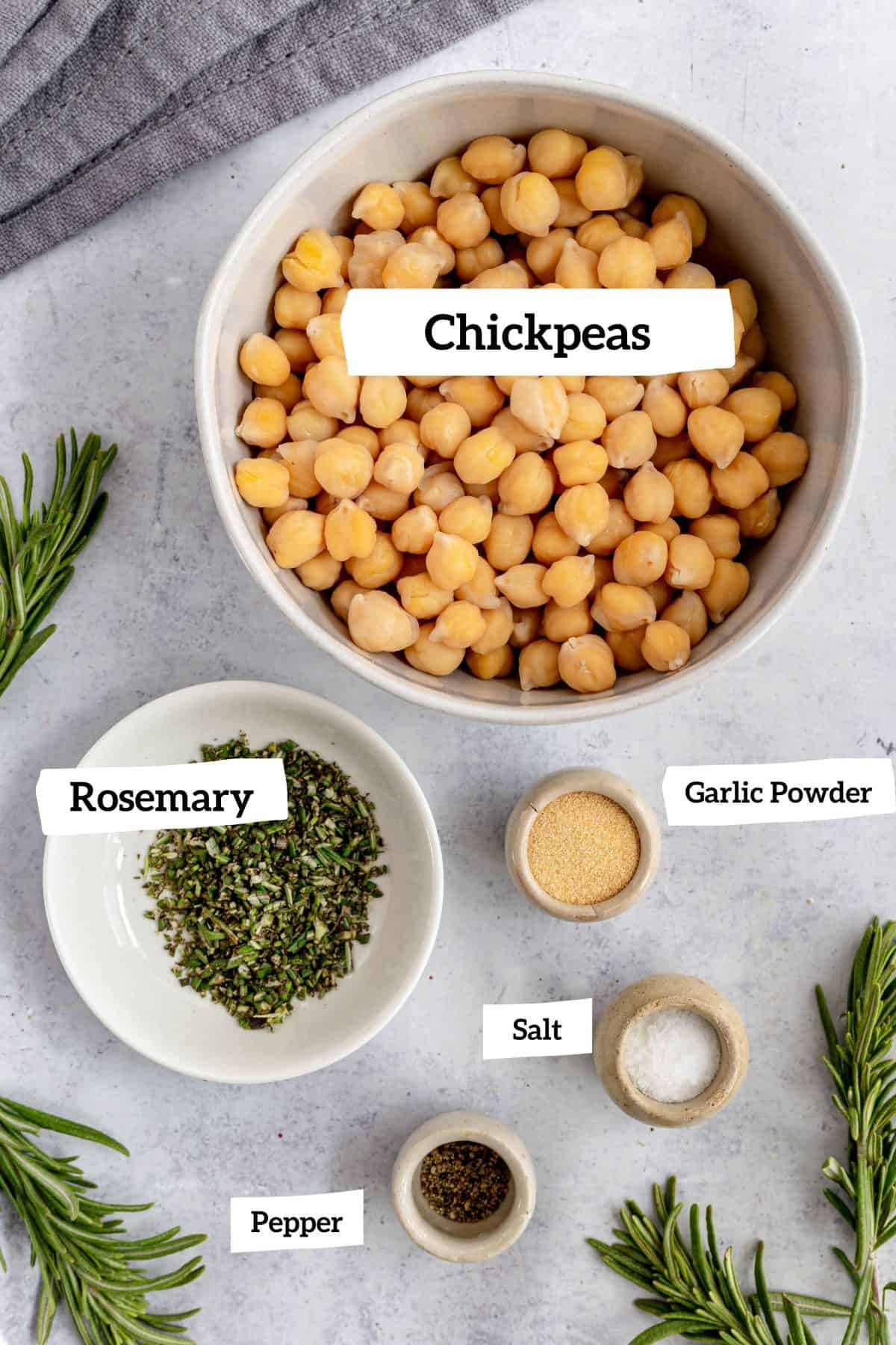 Rosemary Sea-Salt Roasted Chickpeas Ingredients
