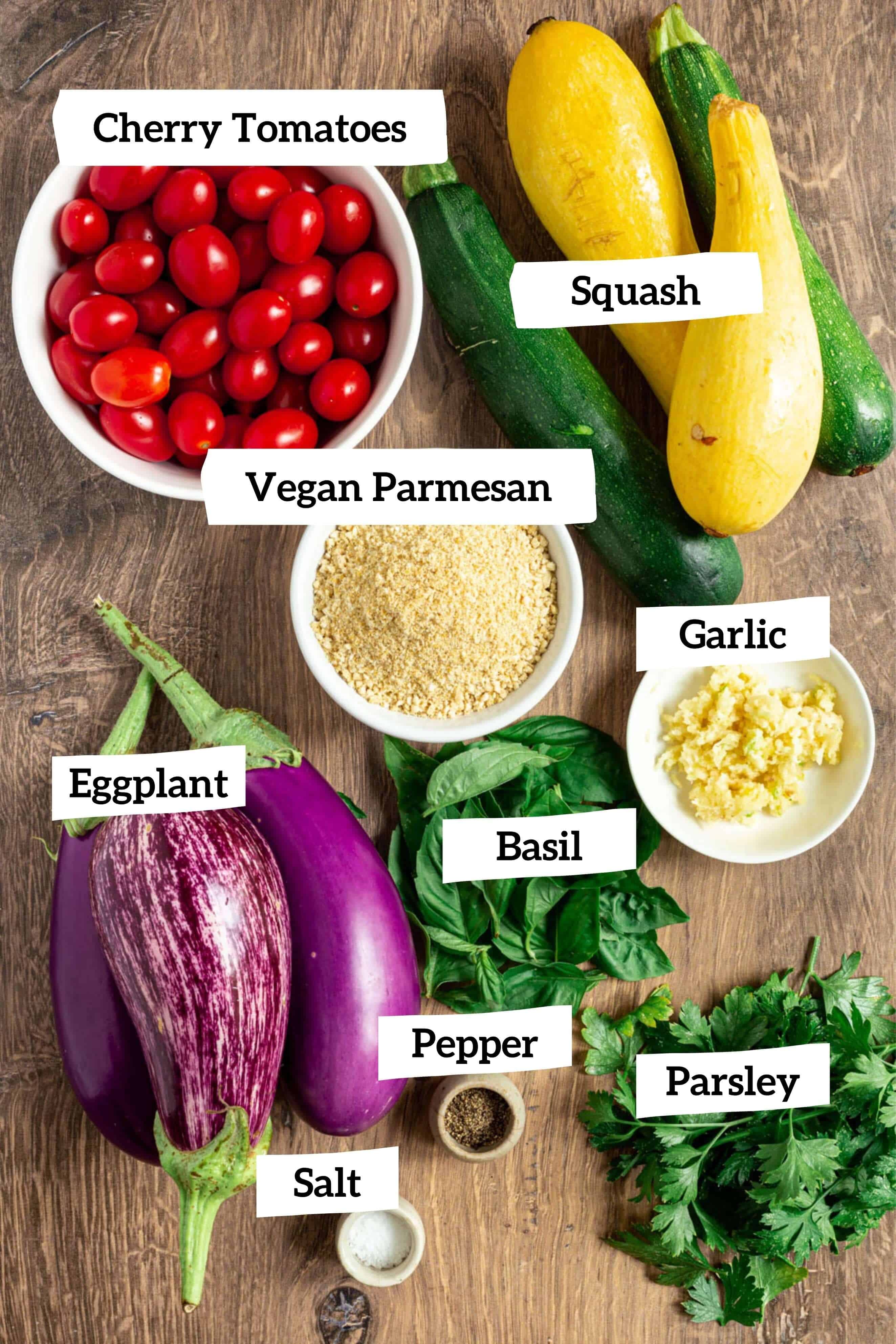 Vegan Ratatouille Bake Ingredients