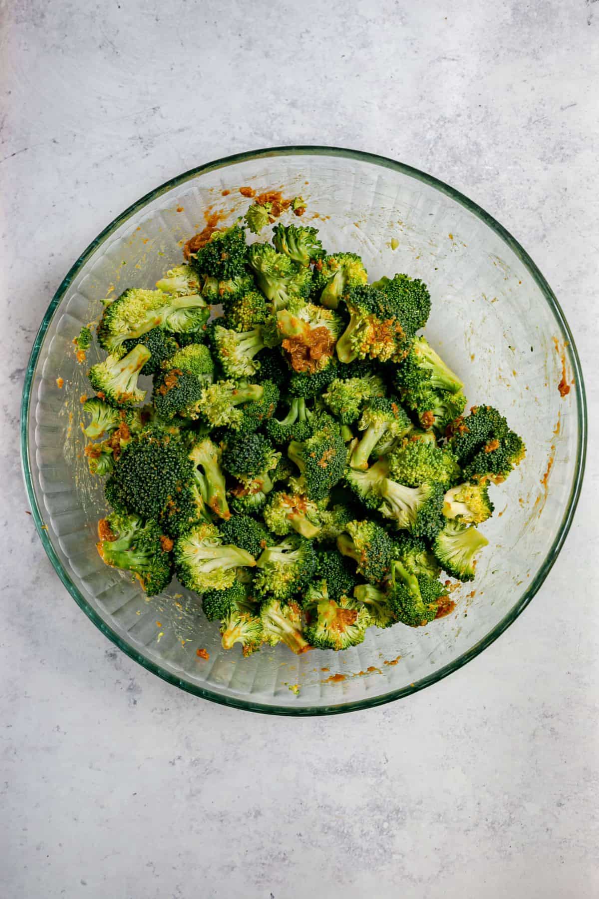 Oil-Free Miso Charred Broccoli Mixed