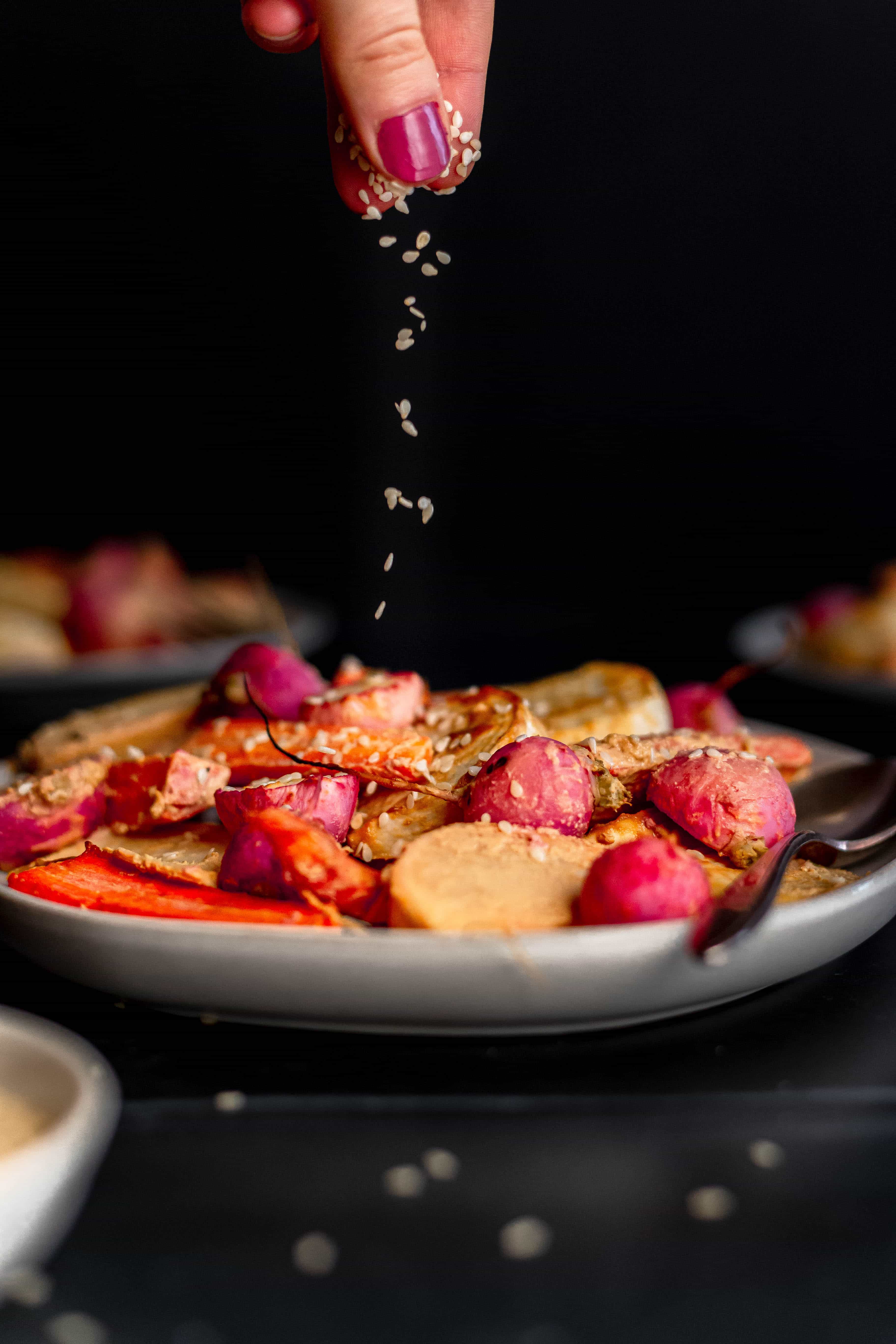 Sesame Mustard Glazed Vegetables
