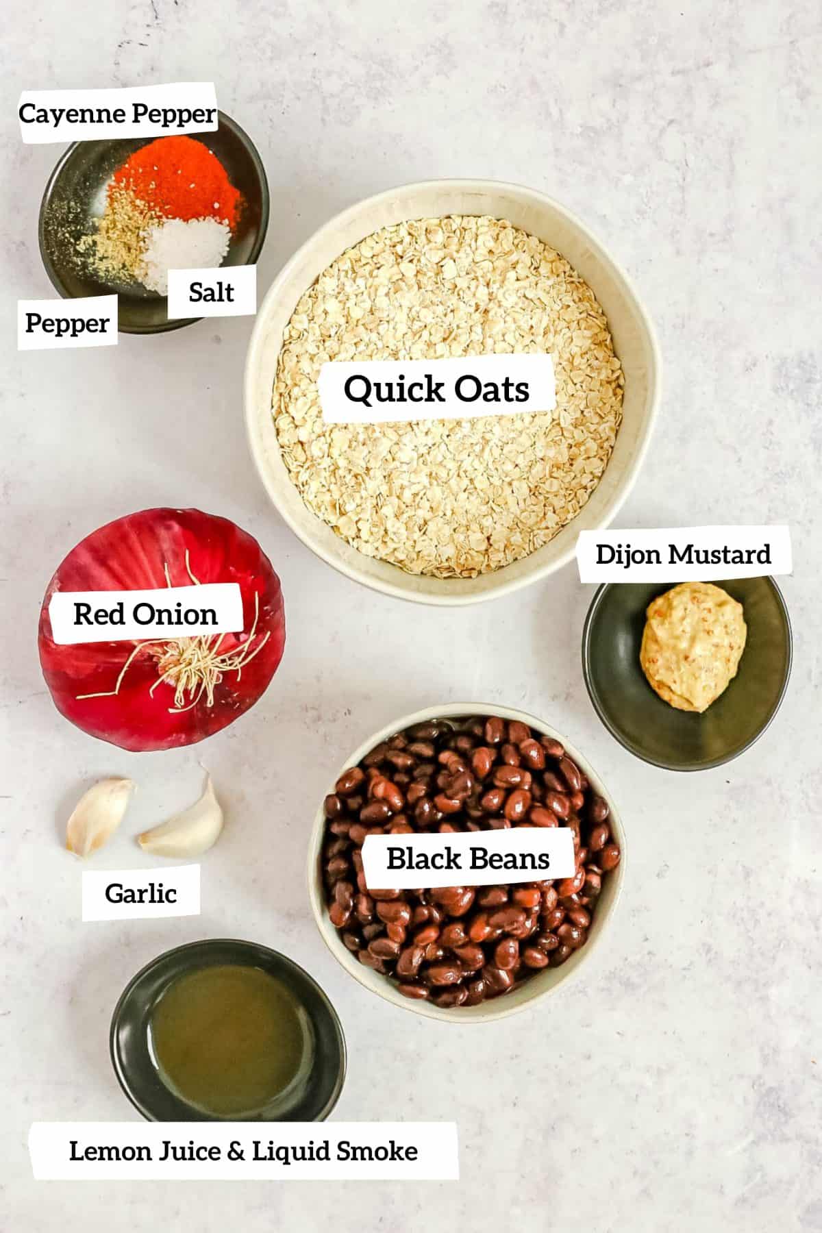 Spicy Vegan Black Bean Burgers Ingredients
