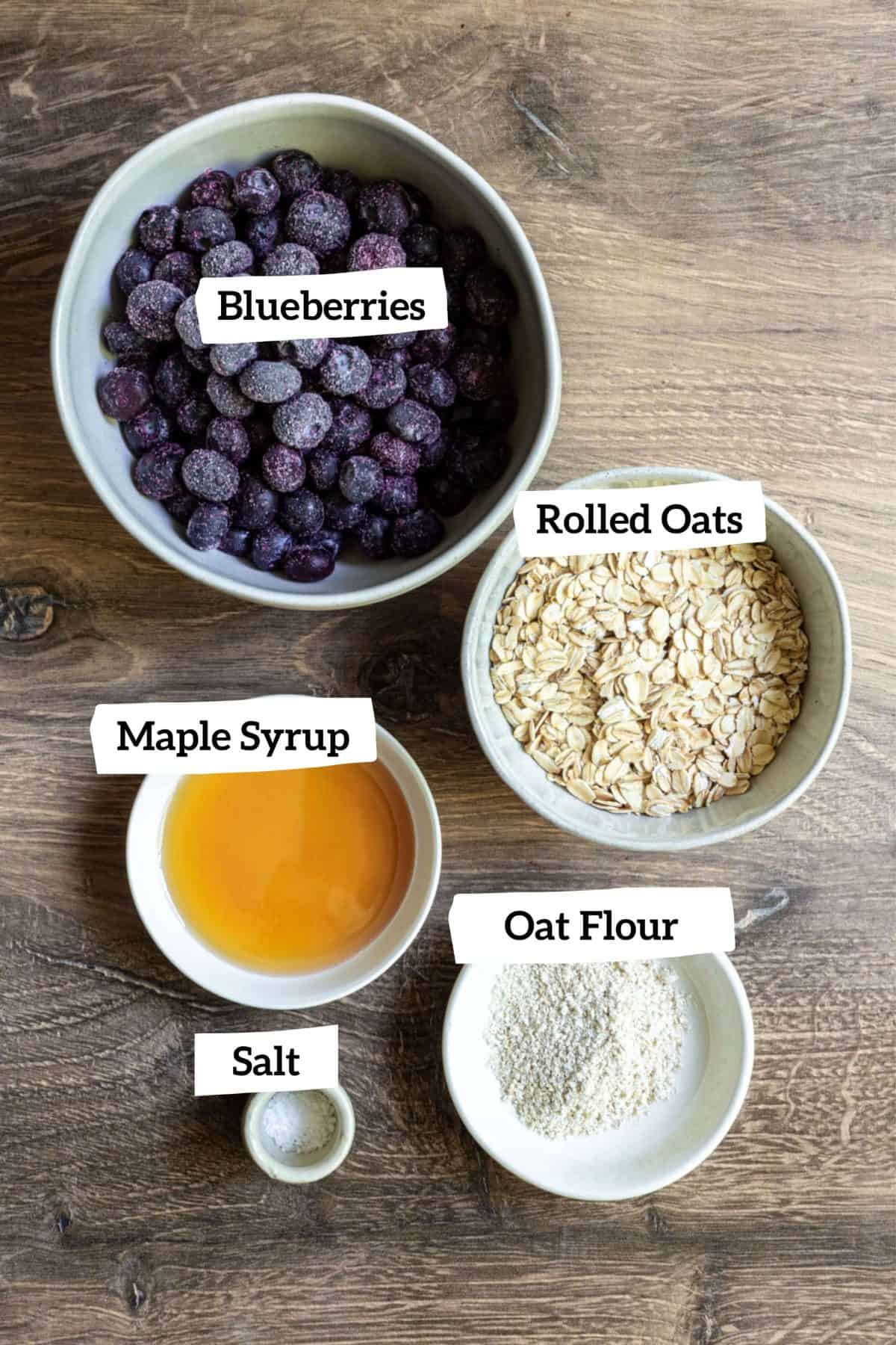 Vegan Blueberry Crumble Ingredients