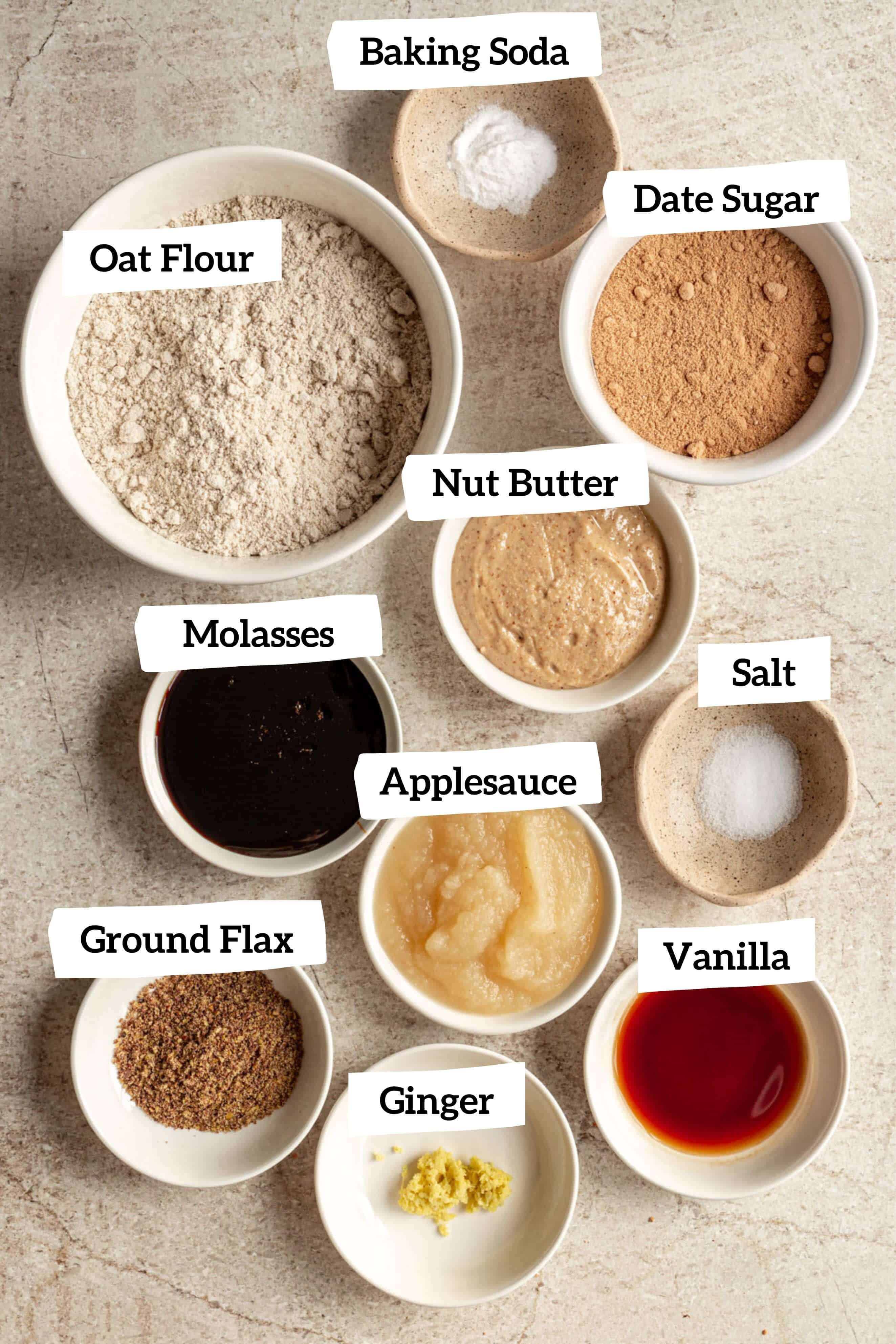 Vegan Ginger Molasses Cookies (Gluten-Free) Ingredients