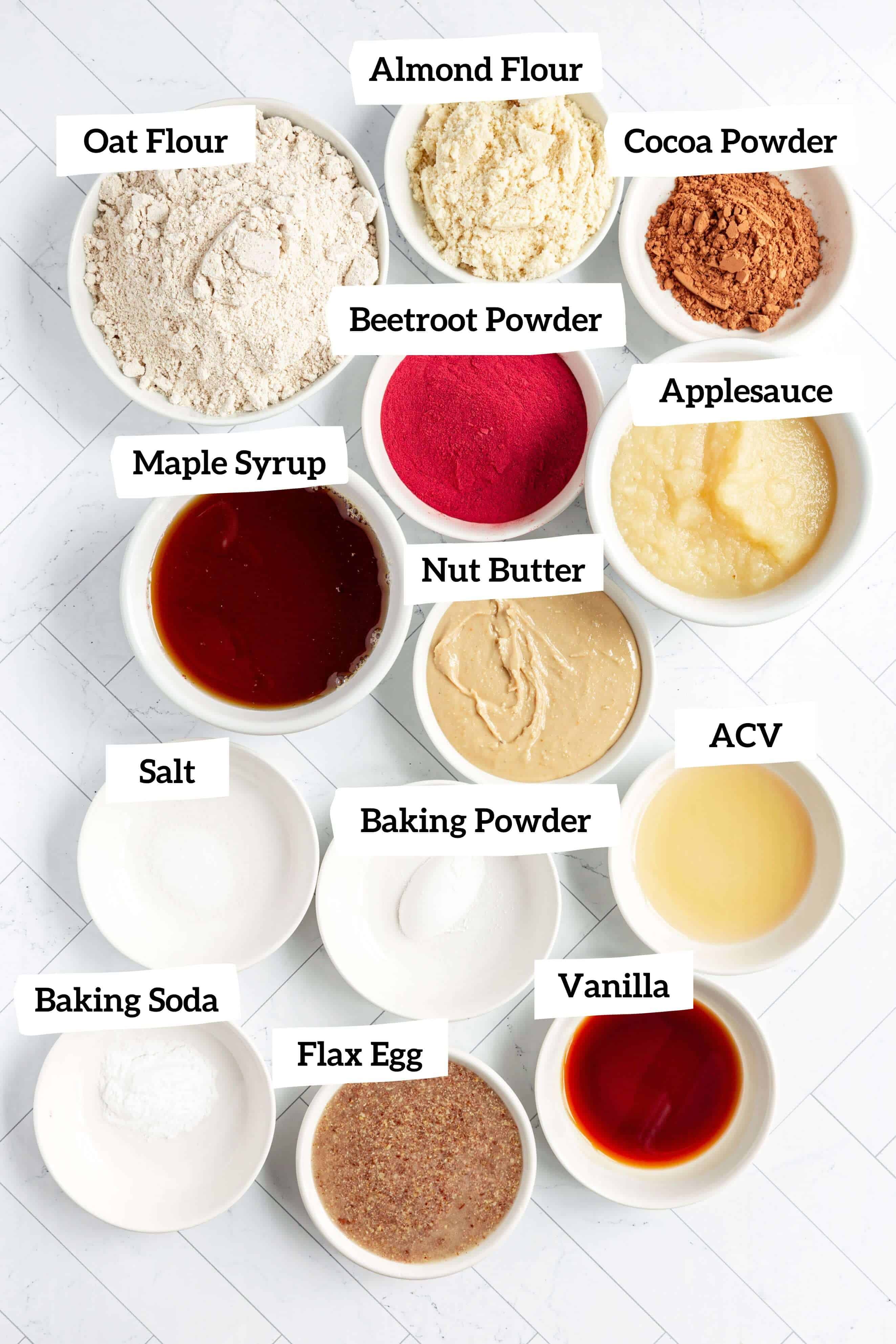 Gluten-Free Vegan Red Velvet Cupcakes Ingredients