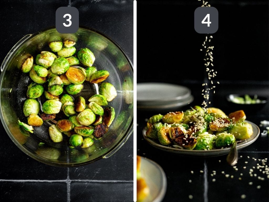 Oil-Free Skillet-Fried Brussels Sprouts Steps 3 & 4