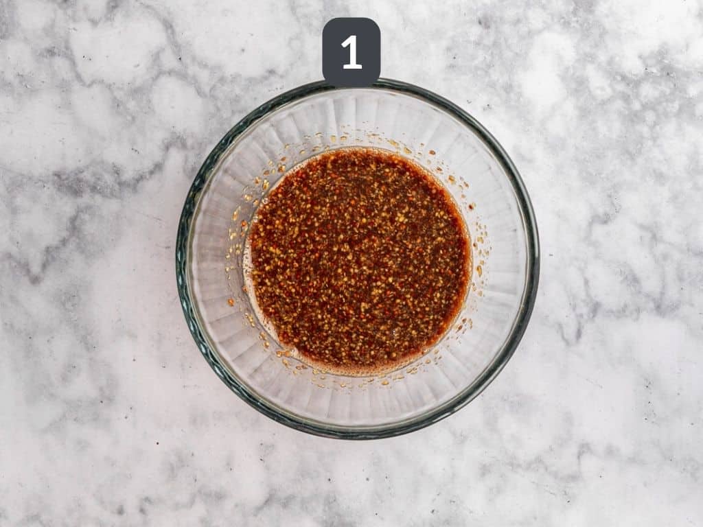 Apple Pear Cucumber Salad Step 1 - mix the dressing.