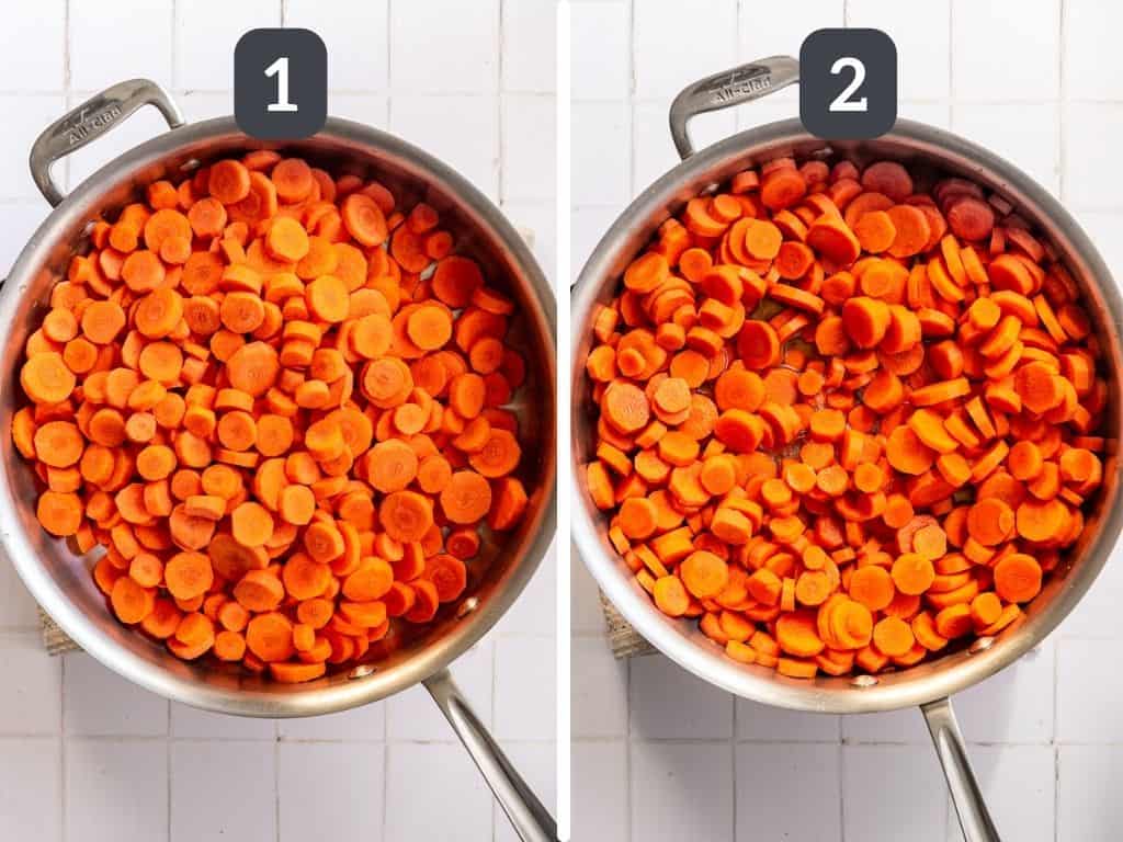 Bourbon Glazed Carrots Steps 1 & 2