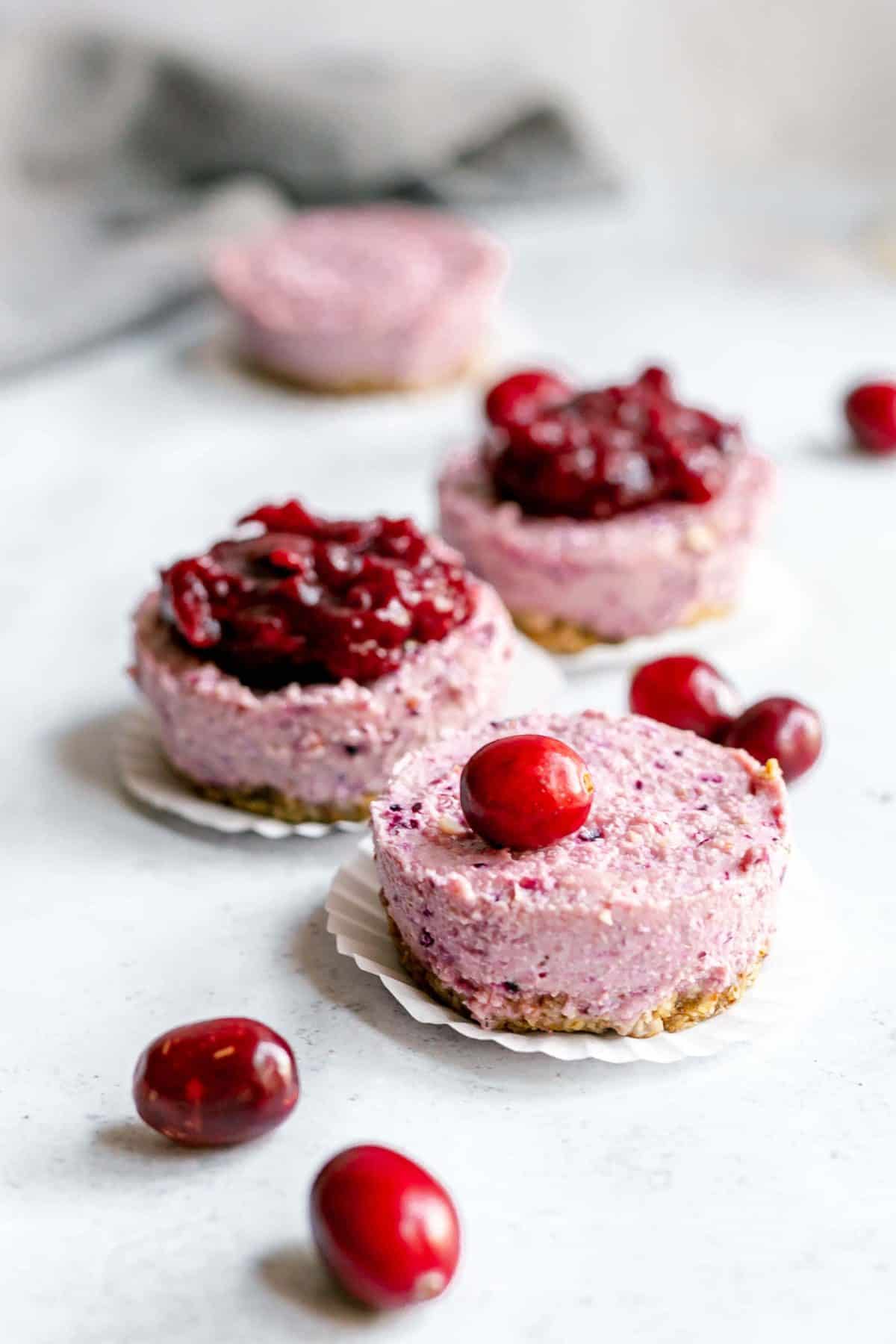 Plant-Based Cranberry Cheesecake