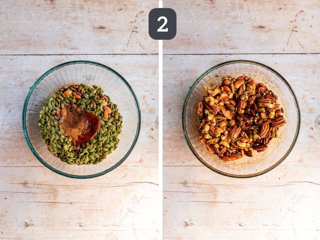 Vegan Sweet & Spicy Roasted Nuts Step 2