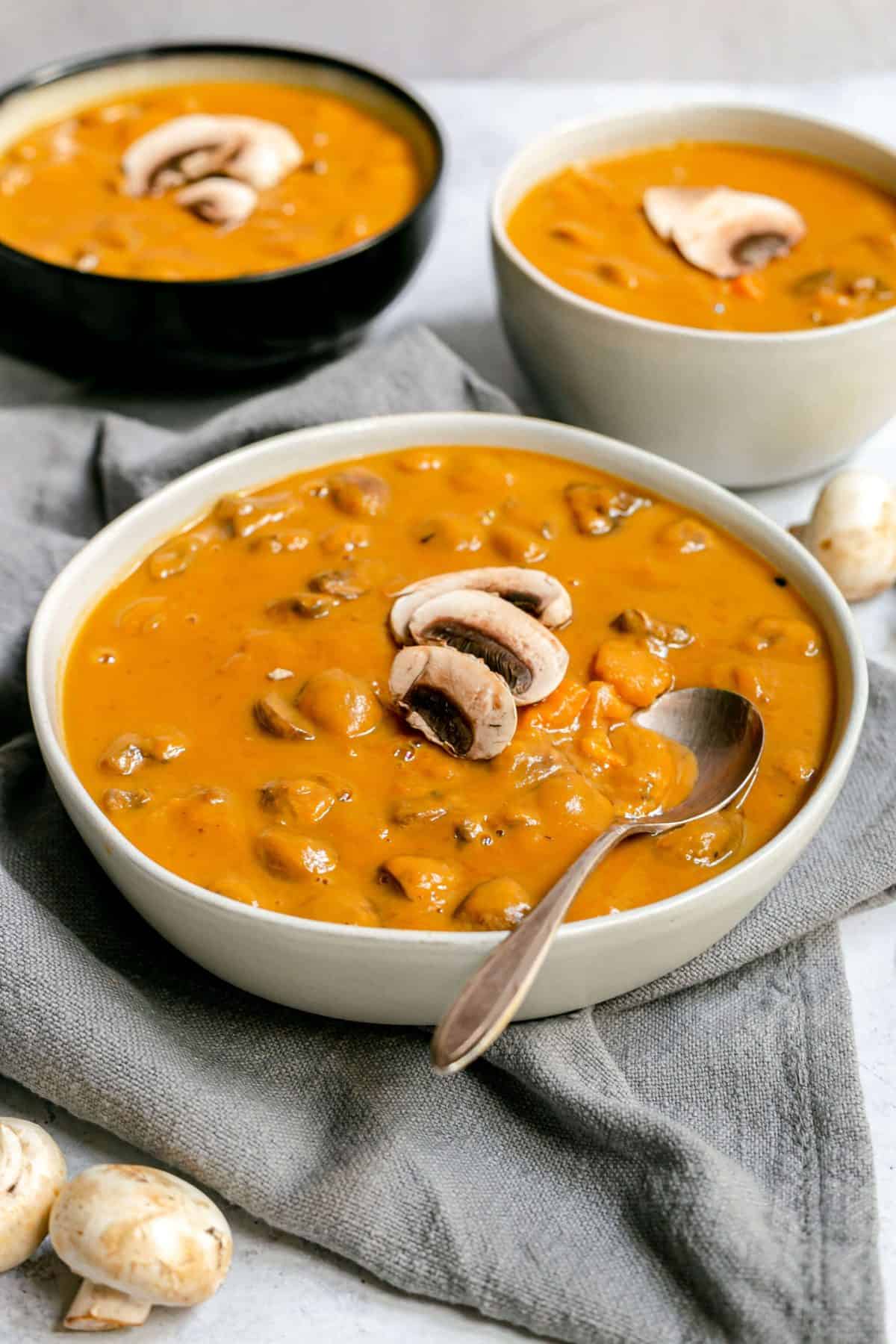 Sweet Potato Miso Mushroom Soup