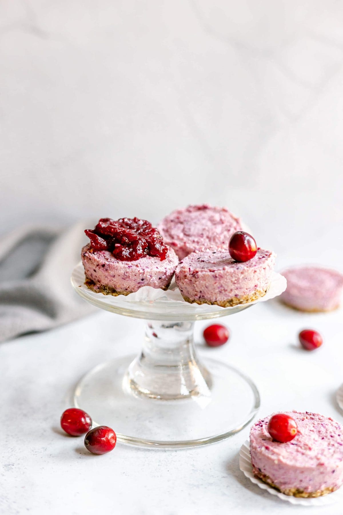 Plant-Based Cranberry Cheesecake