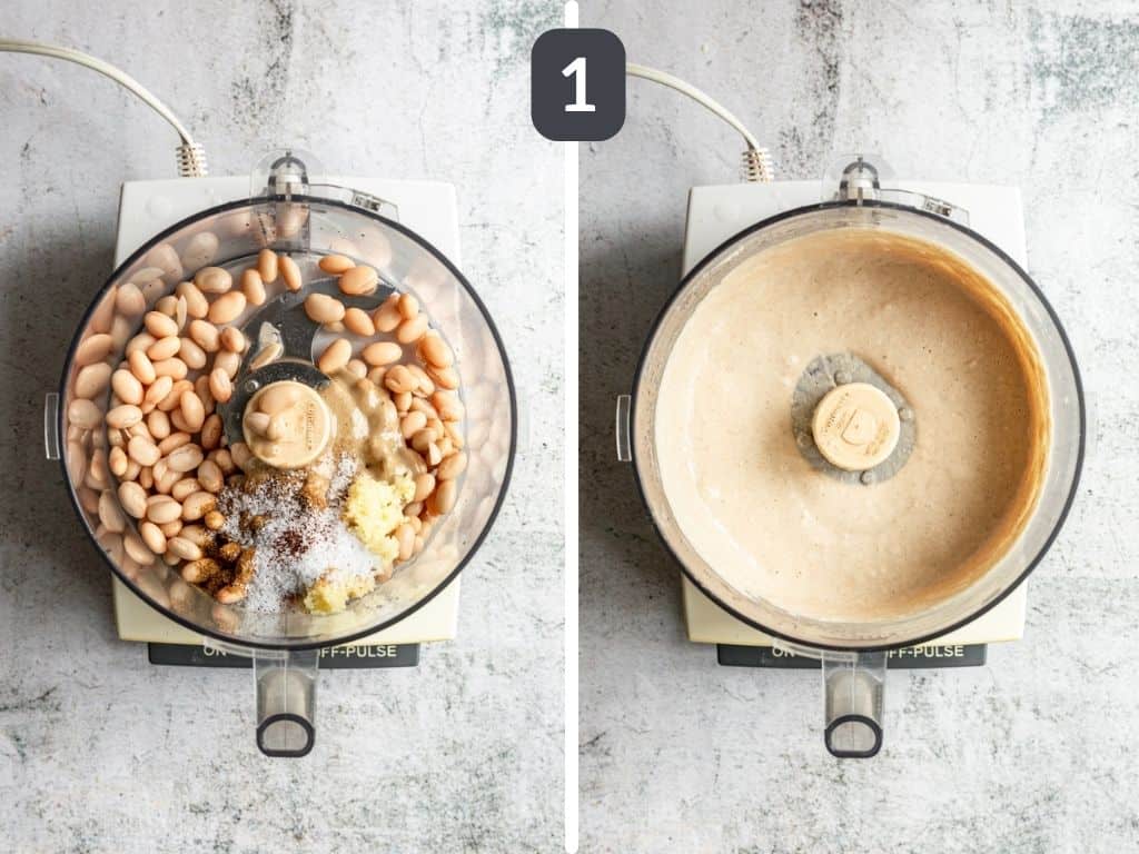 Vegan White Bean Dip in food processor