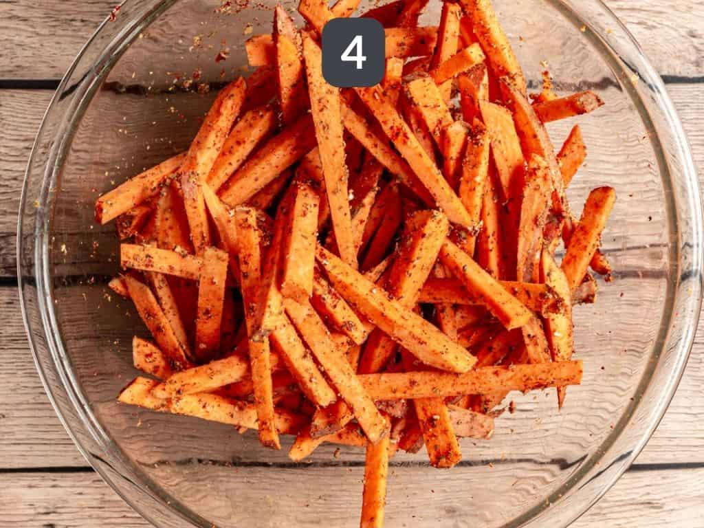 sweet potato fries with dipping sauce step 4
