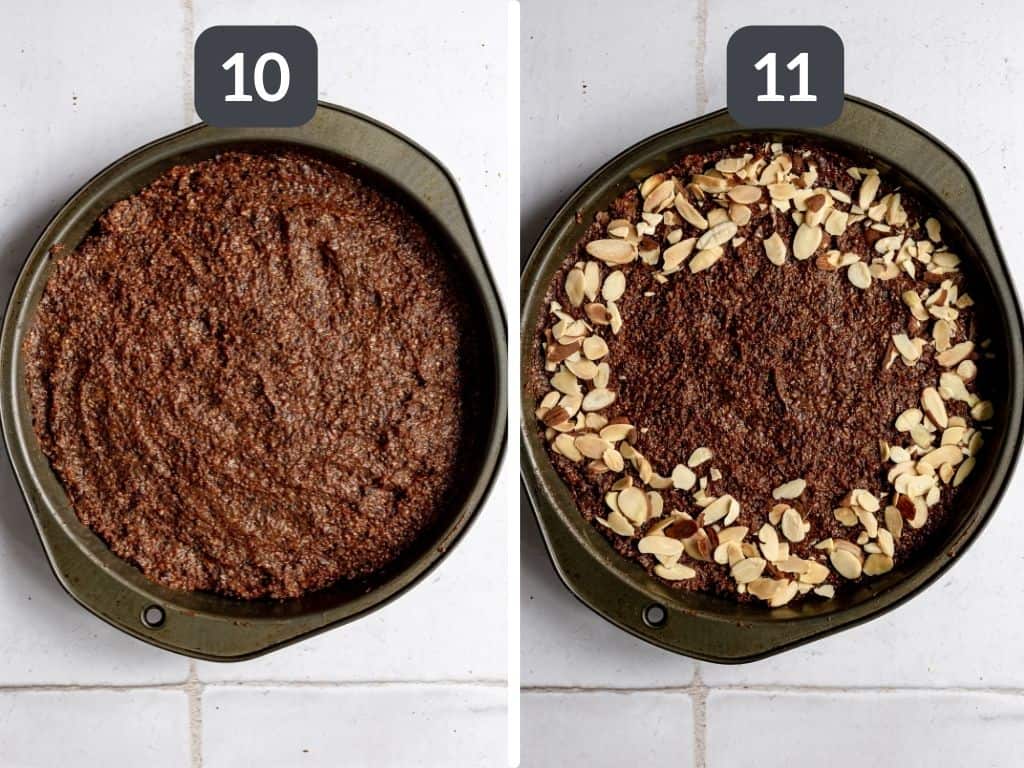 Plant-Based Chocolate Almond Torte Steps 10 & 11