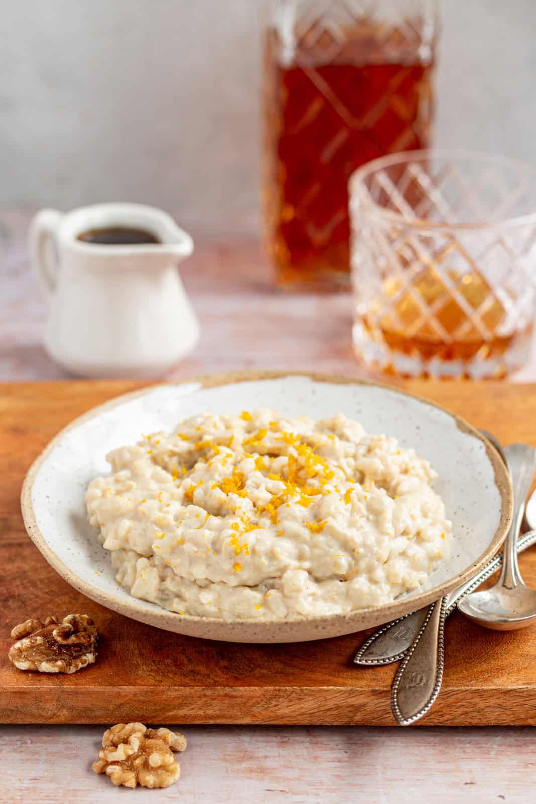 Vegan Bourbon Orange Rice Pudding