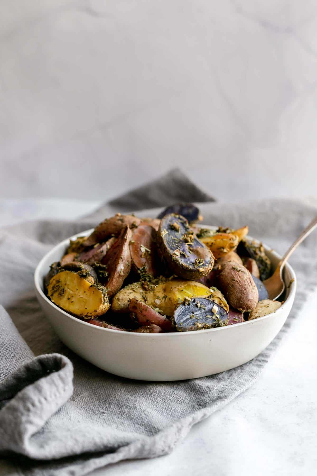 Easy Oil-Free Herb Roasted Fingerlings