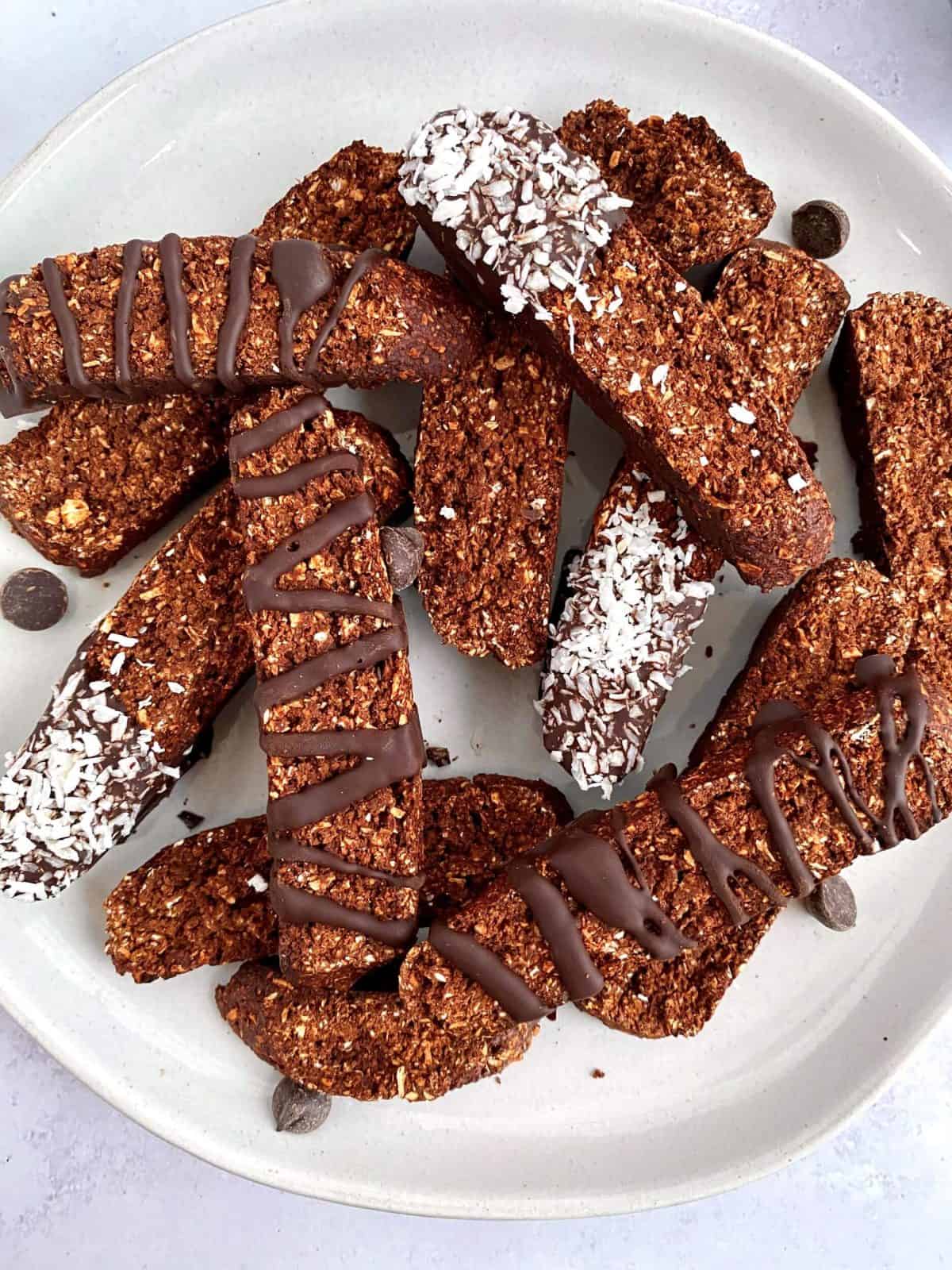 Plant-Based Chocolate Coconut Biscotti