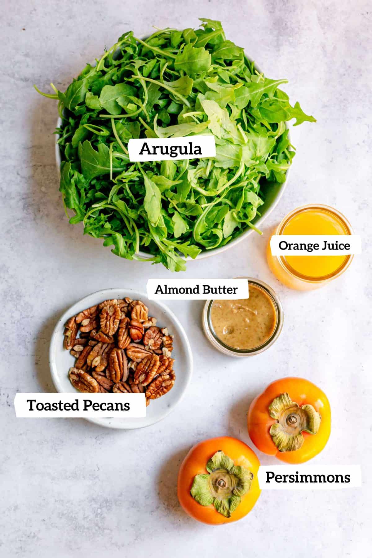 Arugula Persimmon Salad Ingredients