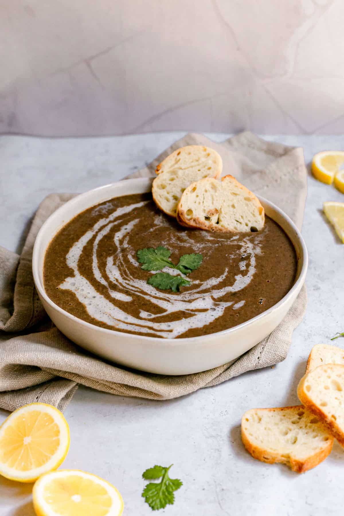 Cilantro Lemon Black Bean Soup