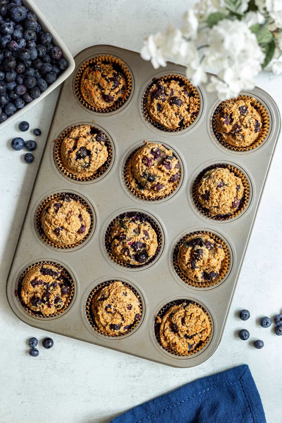 Gluten-Free Vegan Oatmeal Blueberry Muffins